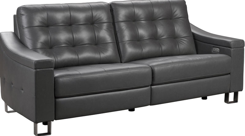 Pulaski Parker Leather Reclining Sofa in Supple Gray - Furniture City (CA)l