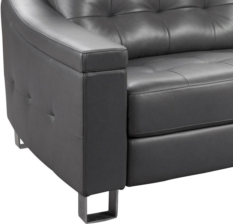 Pulaski Parker Leather Reclining Sofa in Supple Gray - Furniture City (CA)l