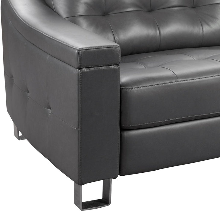 Pulaski Parker Leather Reclining Sofa in Supple Gray