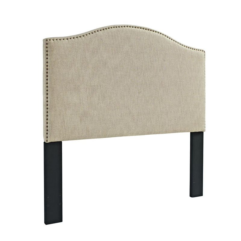 Pulaski King Upholstered Panel Headbaord Linen in White