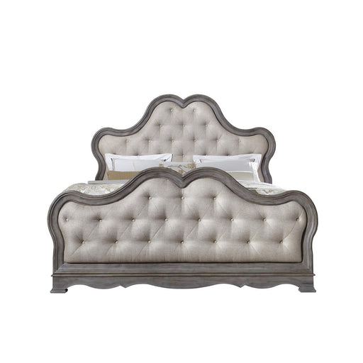 Pulaski Simply Charming California King Tufted Upholstered Bed in Light Wood image