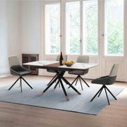 Alora Maverick 5 Piece Extendable Dining Set with Two-Tone Gray Fabric Chairs - Furniture City (CA)l