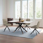 Alora Maverick 5 Piece Extendable Dining Set with Taupe Gray Faux Leather Chairs - Furniture City (CA)l