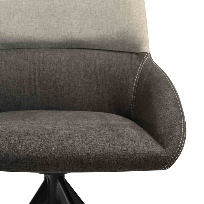 Alora Maverick 7 Piece Extendable Dining Set with Two-Tone Gray Fabric Chairs