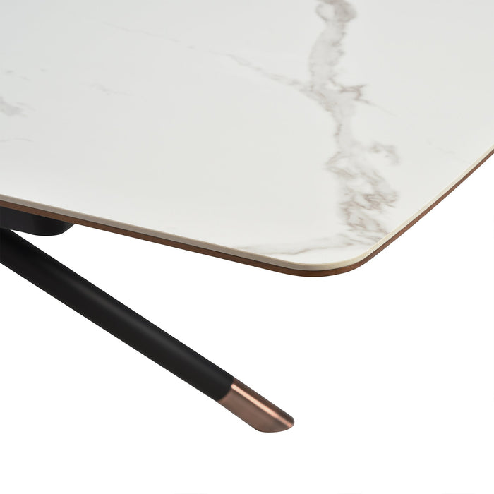 Alora Maverick 7 Piece Extendable Dining Set with Two-Tone Gray Fabric Chairs