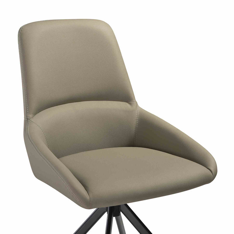 Alora Maverick 7 Piece Extendable Dining Set with Taupe Gray Faux Leather Chairs - Furniture City (CA)l