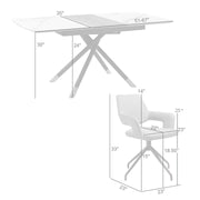 Alora Penny 5 Piece Extendable Dining Set with Gray Fabric Chairs - Furniture City (CA)l