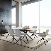 Alora Penny 7 Piece Extendable Dining Set with Gray Fabric Chairs - Furniture City (CA)l
