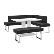 Amanda 3 Piece Black Rectangular Dining Set - Furniture City (CA)l