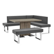 Zenith and Amanda 3 Piece Gray Rectangular Dining Set - Furniture City (CA)l