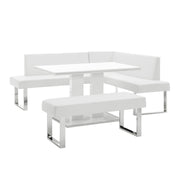 Amanda 3 Piece White Rectangular Dining Set - Furniture City (CA)l