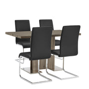 Zenith and Amanda 5 Piece Black Rectangular Dining set - Furniture City (CA)l