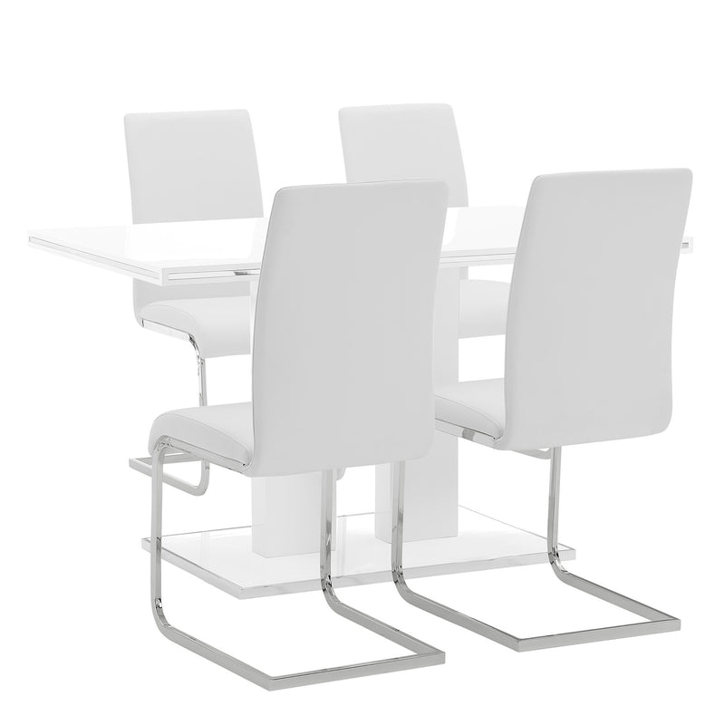 Amanda 5 Piece White Rectangular Dining Set - Furniture City (CA)l