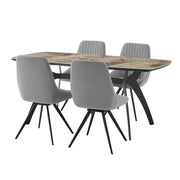 Andes and Alison Gray Fabric 5 Piece Rectangular Dining Set - Furniture City (CA)l
