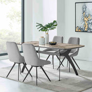 Andes and Alison Gray Fabric 5 Piece Rectangular Dining Set - Furniture City (CA)l