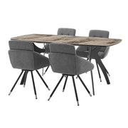 Andes and Granada Gray Fabric 5 Piece Rectangular Dining Set - Furniture City (CA)l