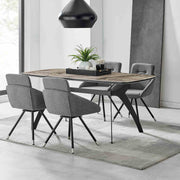 Andes and Granada Gray Fabric 5 Piece Rectangular Dining Set - Furniture City (CA)l