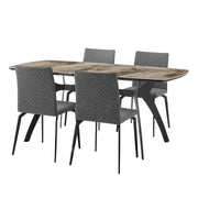 Andes and Lyon Gray Fabric 5 Piece Rectangular Dining Set - Furniture City (CA)l