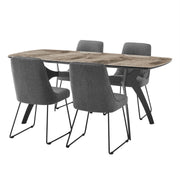 Andes and Quartz Gray Fabric 5 Piece Rectangular Dining Set - Furniture City (CA)l