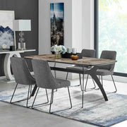 Andes and Quartz Gray Fabric 5 Piece Rectangular Dining Set - Furniture City (CA)l