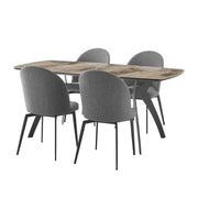 Andes and Sunny Gray Fabric 5 Piece Rectangular Dining Set - Furniture City (CA)l