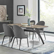 Andes and Sunny Gray Fabric 5 Piece Rectangular Dining Set - Furniture City (CA)l