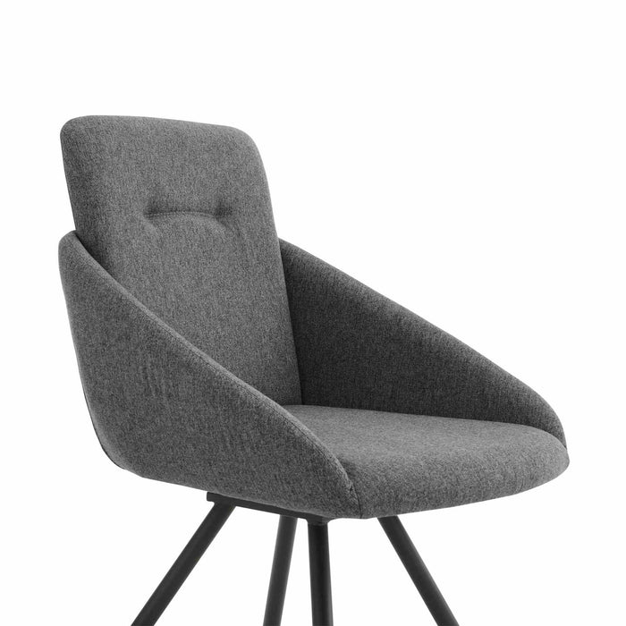 Andes and Granada Gray Fabric 7 Piece Rectangular Dining Set