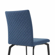 Andes and Lyon Blue Fabric 7 Piece Rectangular Dining Set - Furniture City (CA)l