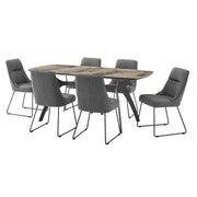 Andes and Quartz Gray Fabric 7 Piece Rectangular Dining Set - Furniture City (CA)l