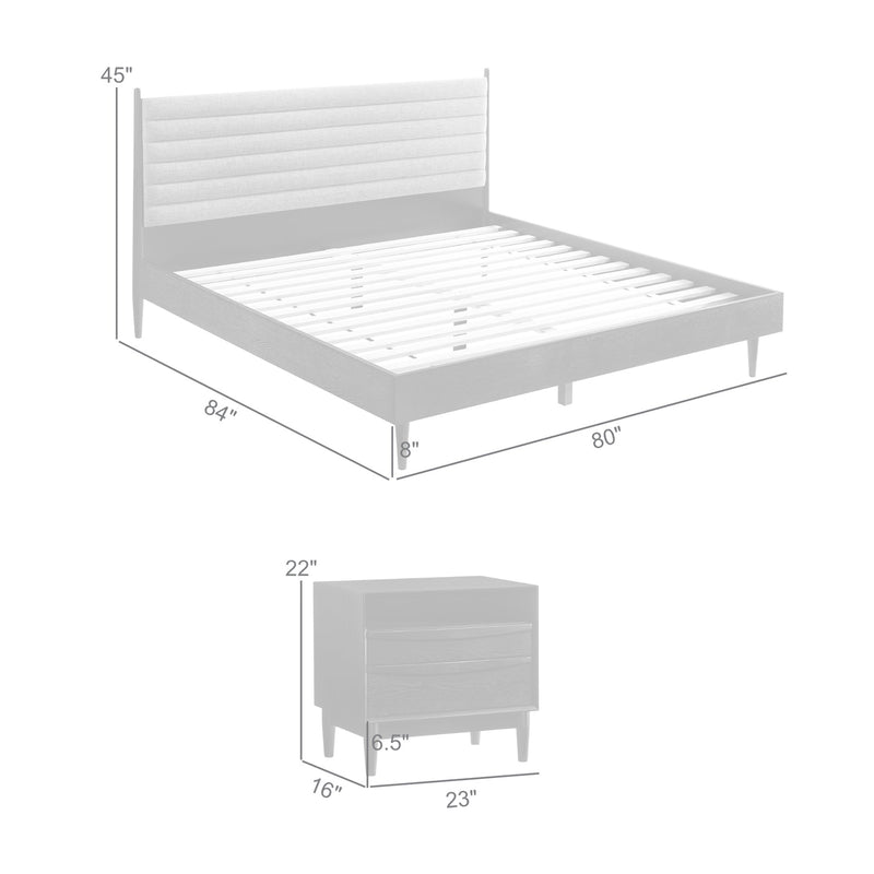 Artemio King 3 Piece Wood Bedroom Set in Black Finish - Furniture City (CA)l