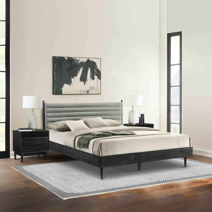 Artemio King 3 Piece Wood Bedroom Set in Black Finish