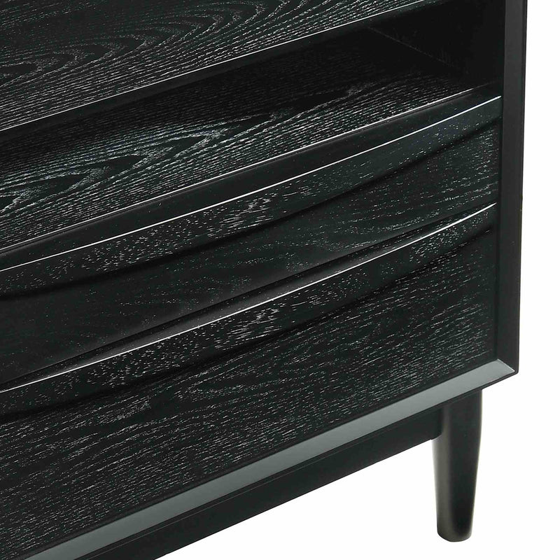Artemio King 3 Piece Wood Bedroom Set in Black Finish - Furniture City (CA)l