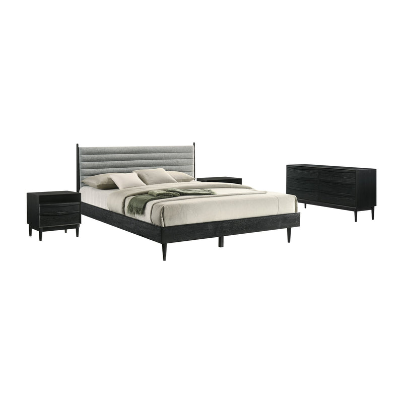Artemio King 4 Piece Wood Bedroom Set in Black Finish - Furniture City (CA)l