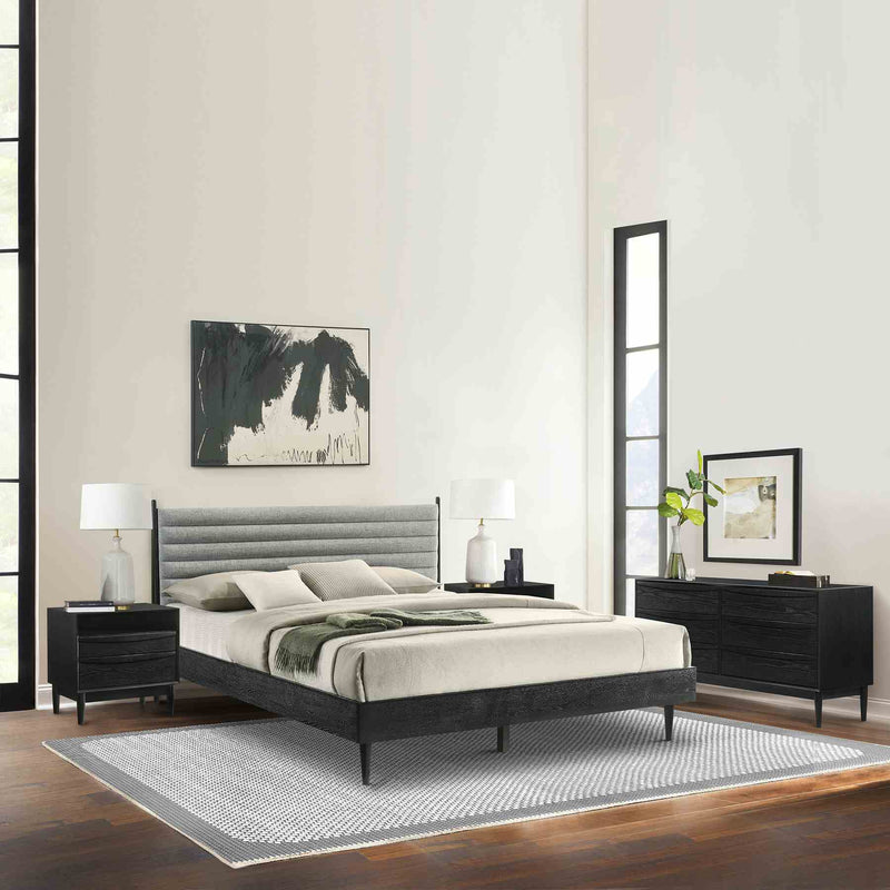Artemio King 4 Piece Wood Bedroom Set in Black Finish - Furniture City (CA)l