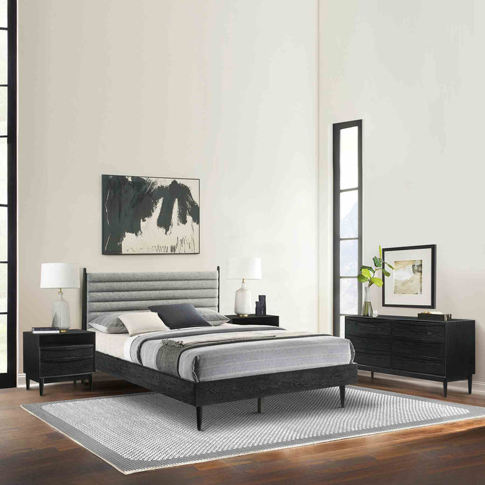 Artemio Queen 4 Piece Wood Bedroom Set in Black Finish