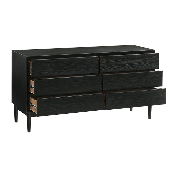 Artemio Queen 4 Piece Wood Bedroom Set in Black Finish