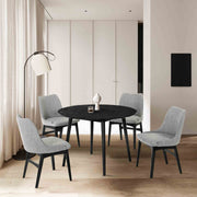 Arcadia and Azalea 42" Round Gray and Black Wood 5 Piece Dining Set - Furniture City (CA)l
