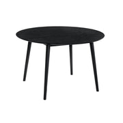 Arcadia and Azalea 48" Round Gray and Black Wood 5 Piece Dining Set - Furniture City (CA)l