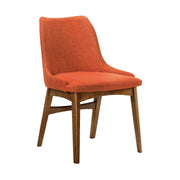 Arcadia and Azalea 42" Round Orange and Walnut Wood 5 Piece Dining Set - Furniture City (CA)l