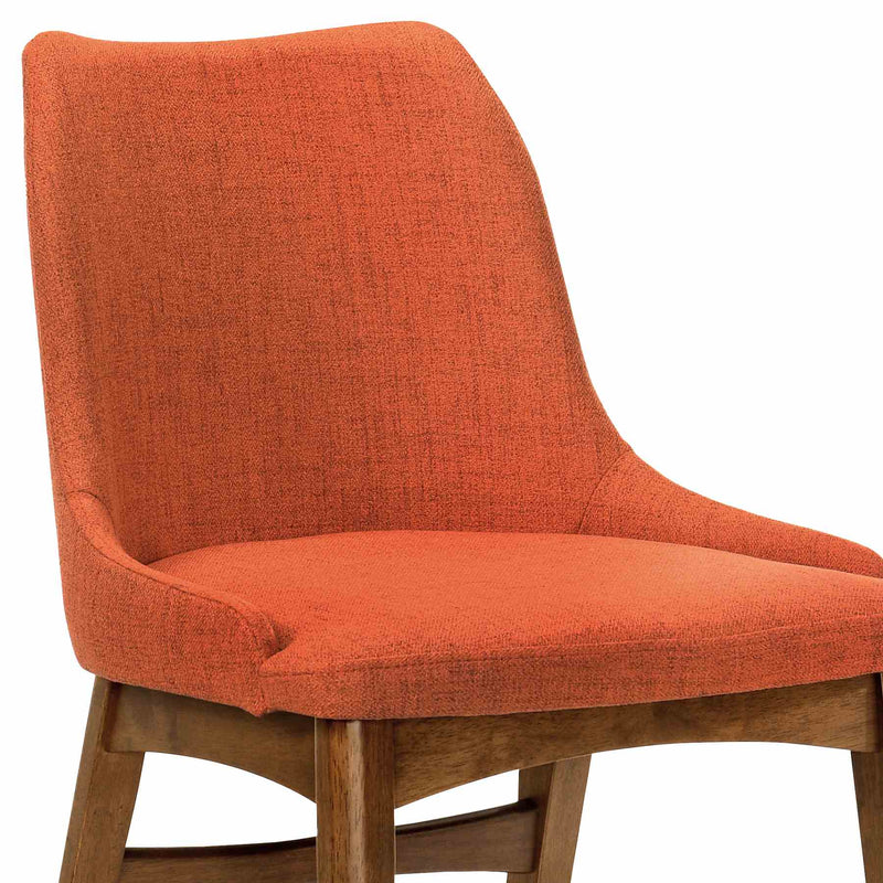 Arcadia and Azalea 42" Round Orange and Walnut Wood 5 Piece Dining Set - Furniture City (CA)l