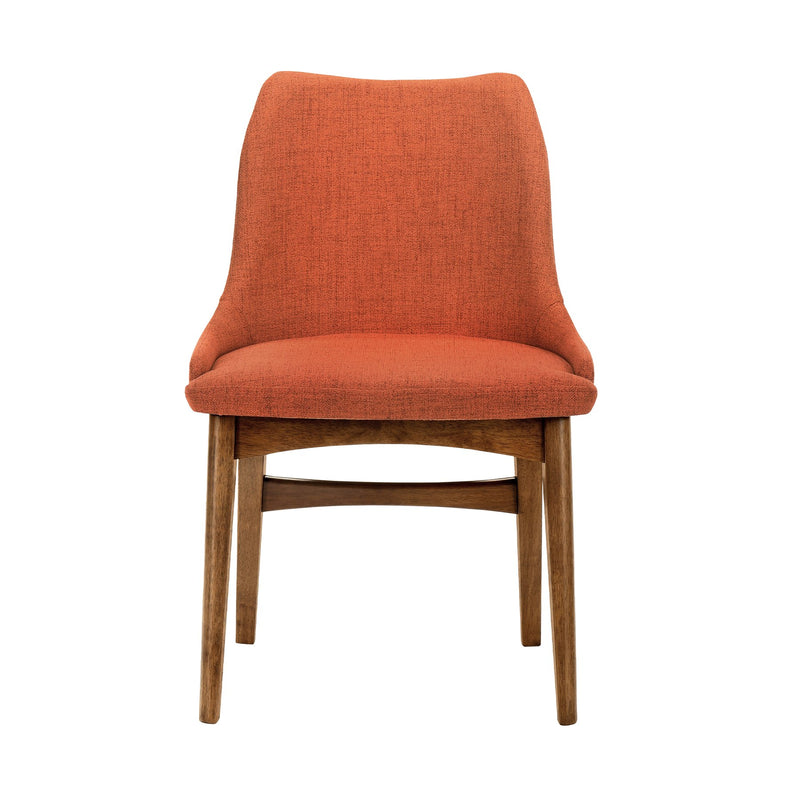 Arcadia and Azalea 48" Round Orange and Walnut Wood 5 Piece Dining Set - Furniture City (CA)l