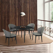 Arcadia and Juno 42" Round Charcoal and Black Wood 5 Piece Dining Set - Furniture City (CA)l