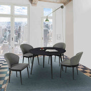 Arcadia and Juno 48" Round Charcoal and Black Wood 5 Piece Dining Set - Furniture City (CA)l