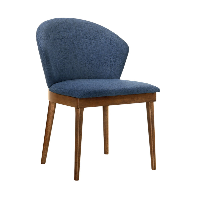 Arcadia and Juno 48" Round Blue and Walnut Wood 5 Piece Dining Set - Furniture City (CA)l