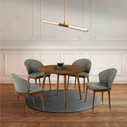 Arcadia and Juno 42" Round Charcoal and Walnut Wood 5 Piece Dining Set - Furniture City (CA)l