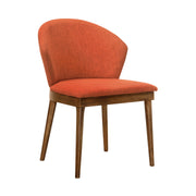 Arcadia and Juno 48" Round Orange and Walnut Wood 5 Piece Dining Set - Furniture City (CA)l
