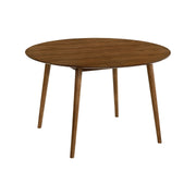 Arcadia and Renzo 48" Round Blue and Walnut Wood 5 Piece Dining Set - Furniture City (CA)l