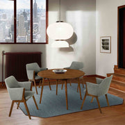 Arcadia and Renzo 48" Round Charcoal and Walnut Wood 5 Piece Dining Set - Furniture City (CA)l