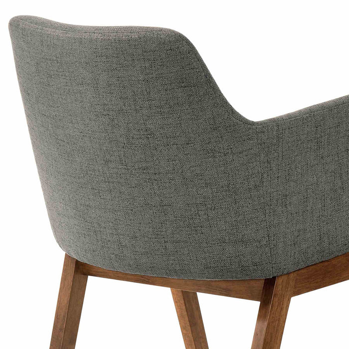 Arcadia and Renzo 48" Round Charcoal and Walnut Wood 5 Piece Dining Set