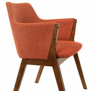 Arcadia and Renzo 42" Round Orange and Walnut Wood 5 Piece Dining Set - Furniture City (CA)l